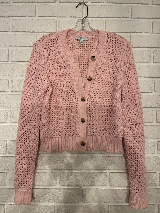 Ann Taylor Sweaters - Ann Taylor weekend Open-Knit Blush Pink Button Cardigan, size small